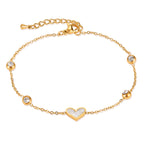 Bracciale Cuore in Titanio e Madreperla – Stile Elegante