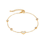 Bracciale Cuore in Titanio e Madreperla – Stile Elegante