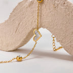 Bracciale Cuore in Titanio e Madreperla – Stile Elegante