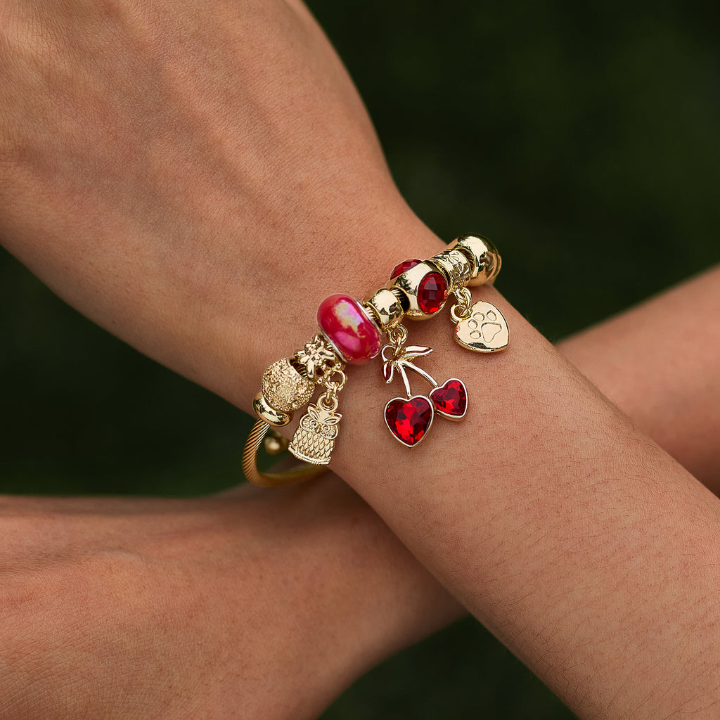 Bracciale Cuore con Zirconi – Titanio Regolabile